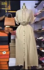 OFFICE CLASS GOWN WITH BELT