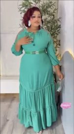 LUXURY LADIES 2PCS GOWN WITH BELT L22577
