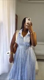 TOP NOTCH QUALITY STRIPE GOWN - Image 3